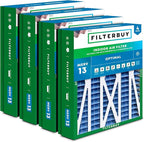 Filterbuy 21x21.5x5 Air Filter MERV 13 Optimal Smoke & Allergy Defense (4-Pack), Pleated HVAC AC Furnace Filters for Trane Perfect Fit & American Standard (Actual Size: 20.00 x 21.09 x 4.97)
