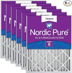 Nordic Pure 18x24x4 (Actual Size: 17 1/2 x 23 3/8 x 3 5/8) Pleated MERV 8 Air Filters 6 Pack