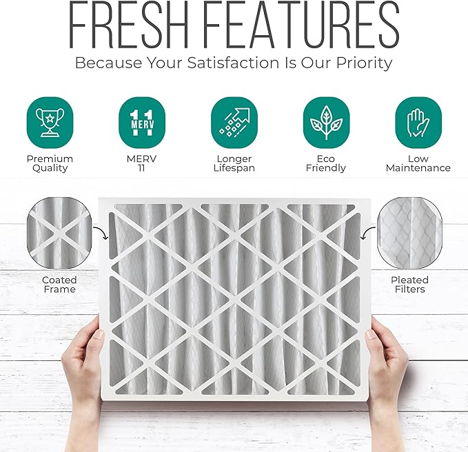 Furnace Filters 16x25x4 - HVAC Air Filter Replacement FC100A1029 Merv 11 with Homequip Easy Disposal Bag (1 Pack)