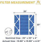 MervKing 20x20x4 Air Filter Actual Size: 19.88" x 19.88" x 4.31" MERV 11 MPR 1000-1200 | MADE IN USA | 1-Pack | Pleated HVAC AC Furnace Replacement