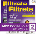 Filtrete 20x20x4, AC Furnace Air Filter, MPR 1550 DP, Healthy Living Ultra Allergen Deep Pleat, 2-Pack (Actual Dimensions 19.88 x 19.88 x 4.31)