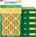 Filterbuy 20x30x4 Air Filter MERV 11 Superior Pet & Allergy Defense (6-Pack), Electrostatic Pleated HVAC AC Furnace Filters Replacement, Made in USA (Actual Size: 19.50 x 29.50 x 3.63)