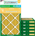 Filterbuy 20x36x2 Air Filter MERV 11 Superior Pet & Allergy Defense (6-Pack), Electrostatic Pleated HVAC AC Furnace Filters Replacement, Made in USA (Actual Size: 19.50 x 35.50 x 1.75)