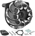 High Flow Air Cleaner Intake Filter System Kit Air Filters Cover Drift Style for Harley Touring 2008-2016 Softail '16-'17 FLSTNSE '14-'15 FLSTSE 2011-2012 FXSBSE 2013-2014 Dyna FXDLS 2017