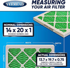 14X20x1 MERV 13 Air Filters, 6-Pack, Actual Size: 13.70" x 19.70" x 0.75", Pleated Design with Enhanced Filter Media for Superior Filtration,Perfect for HVAC, AC & Furnace Systems