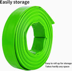 2 inch x 100 FT Pool Backwash Hose, Green Heavy Duty Reinforced PVC Lay Flat Water Discharge Hose for Swimming Pool Filter Pump,with 2 Clamp