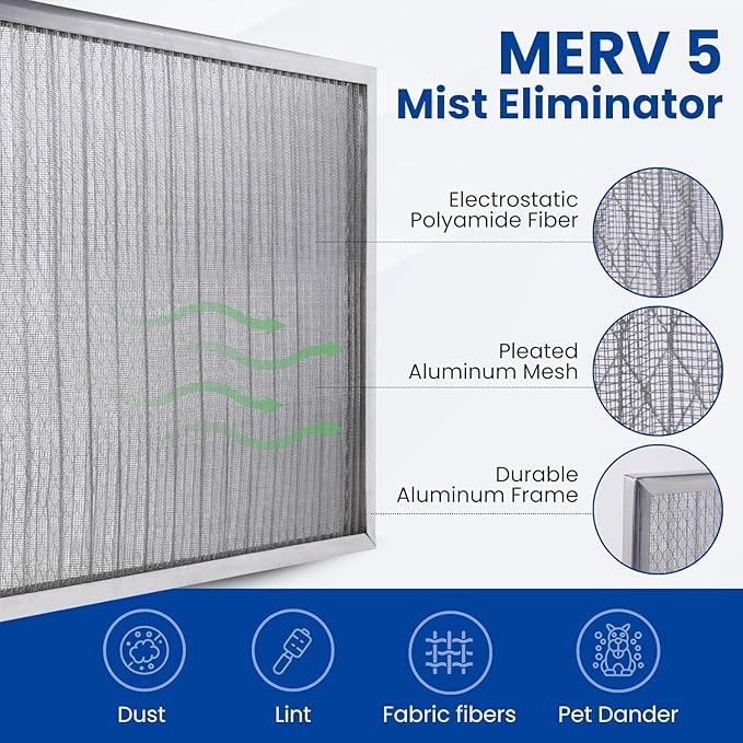 McPherson Reusable Air Filter 14x14x1 | Washable MERV 8 | Made in USA Metal Frame | HVAC AC Furnace | Permanent | Pet Dust Filtration
