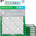 Filterbuy 12x16x1 Air Filter MERV 8 Essential Dust & Allergy Defense (6-Pack), Electrostatic Pleated HVAC AC Furnace Filters Replacement, Made in USA (Actual Size: 11.50 x 15.50 x 0.75)