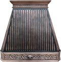 CT Copper Tailor Copper Vent Hood Island Mount,48'' W,48''H, 1150 CFM Exhaust Fan,Stainless Steel Vent,LED Light,Dishwasher-Safe Baffle Filters,Light Hammered-Medium Patina,VH14TA2L
