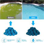 Askyli 3.1 lbs Pool Filter Balls for Sand Filter, Reusable Pool Sand Filter Balls, Efficient Blue Filter Media Balls, Suitable for All Sand Filter System (Equals 100lbs Pool Filter Sand)