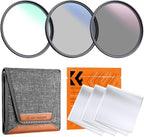 K&F CONCEPT 43mm UV/CPL/ND Lens Filter Kit (3 Pieces)-18 Multi-Layer Coatings, UV Filter + Polarizer Filter + Neutral Density Filter (ND4) + Cleaning Cloth+ Filter Pouch for Camera Lens (K-Series)