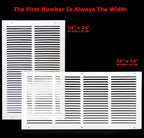 HVAC Premium 18" X 24" Return Air Filter Grille - Filter Included - Easy Plastic Tabs for Removable Face/Door - HVAC VENT DUCT COVER - White [Outer Dimensions: 20 5/8"w X 26 5/8"h]