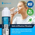 SpiroPure Inline Filter NSF Coconut Shell Granular Carbon Water Filter with 1/4" Quick-Connect, 2" x 10" (1 Pack)