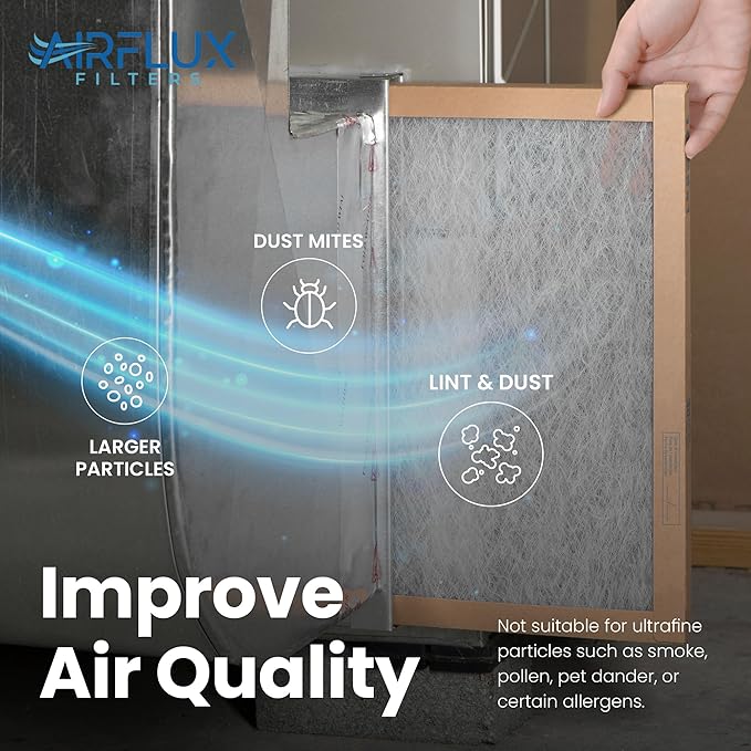 Fiberglass Air Filter -8x16x1Air Filter 12 Pack - Non Pleated 8"x16"x1", AC Filters for Home, Fiberglass, HVAC filters, Heater, Furnace Catcher for Dust - 1 YEAR SUPPLY