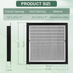 2-Pack 12"x12"Aluminum Gable Vent - Filter Screen for Removable,Vent Opening: 10" x 10"，Ideal for Attics and Sheds, Elevating Ventilation in Clean Spaces, Featuring a Refined Design