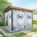 Oceans Outdoor Curtains for Patio Crabs Marine Life Shell Starfish Blue Waterproof Outside Curtains with Grommet Top Weatherproof Curtain for Cabana Pergola Gazebo, 1 Panel, 54" W x 108" L