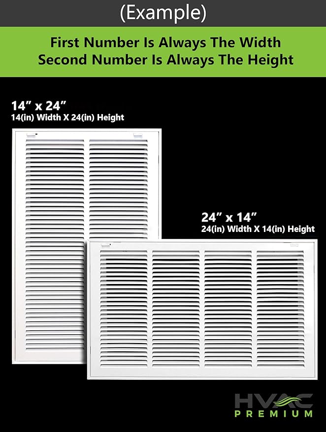 HVAC Premium 18 x 8 Duct Opening Steel Return Air Filter Grille, for 1-inch Filter, Removable Door, Flat Stamped HVAC Vent Cover Grille, Outer Dimensions 20.5 x 10.5