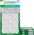 Filterbuy 15x30x1 Air Filter MERV 8 Essential Dust & Allergy Defense (4-Pack), Electrostatic Pleated HVAC AC Furnace Filters Replacement, Made in USA (Actual Size: 14.50 x 29.50 x 0.75)