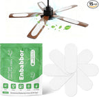 15 Pack Ceiling Fan Filter Pads, Activated Carbon & Zeolite Blend for Cleaner Air, Universal Stick-On Filters, Dust & Odor Reduction, Fits All Ceiling Fans(White)