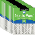 Nordic Pure 12x24x1 (Actual Size: 11 1/2 x 23 1/2 x 3/4) Pleated Air Filters MERV 13 Plus Carbon 12 Pack