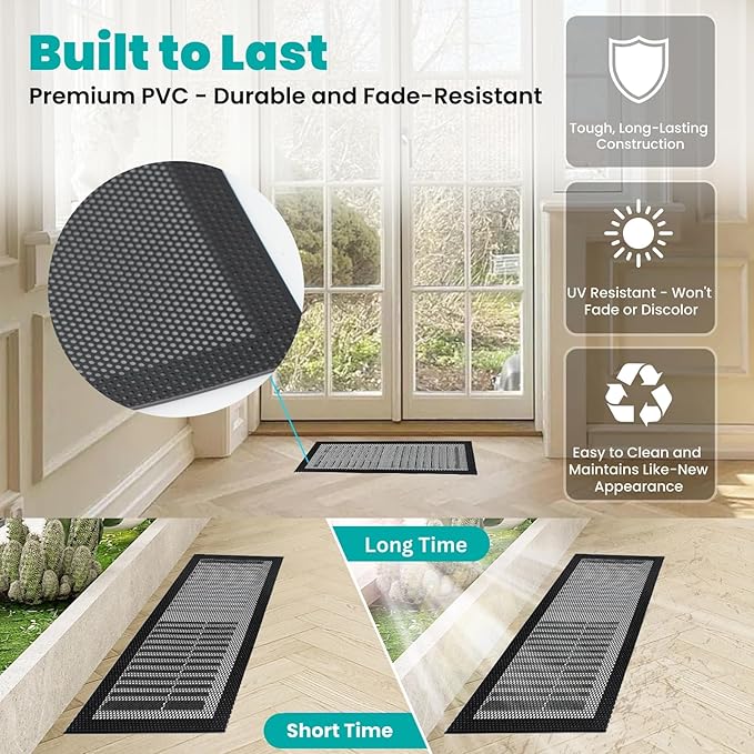 Efforest Floor Vent Covers Magnetic - 6 Pack Air Vent Filters Mesh Screen Dust Filter Vent Register Deflectors for Home HVAC AC Grilles & RV Vents - Strong Hold Washable (4x10 inch)