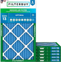 Filterbuy 18x36x1 Air Filter MERV 13 Optimal Smoke & Allergy Defense (6-Pack), Electrostatic Pleated HVAC AC Furnace Filters Replacement, Made in USA (Actual Size: 17.50 x 35.50 x 0.75)