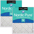 Nordic Pure 14x30x1 (Actual Size: 13 15/16 x 29 15/16 x 3/4) Pleated Air Filters MERV 14 Plus Carbon 2 Pack