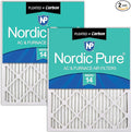 Nordic Pure 18x18x1 (Actual Size: 17 3/4 x 17 3/4 x 3/4) Pleated Air Filters MERV 14 Plus Carbon 2 Pack