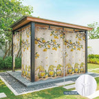 Summer Gnome Outdoor Curtains for Patio Gnome Lemon Leaf Vintage Waterproof Outside Curtains with Grommet Top Weatherproof Curtain for Cabana Pergola Gazebo, 1 Panel, 54" W x 84" L