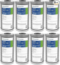 Pentair Pentek NCP-BB Big Blue Carbon Water Filter, 10-Inch, Whole House Non-Cellulose Carbon Impregnated Pleated Filter Cartridge, 10" x 4.5", Pack of 8, Gray