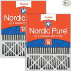 Nordic Pure 16x25x5 (Actual Size: 15 3/4 x 24 3/4 x 4 3/8) Honeywell/Lennox Replacement MERV 15 Air Filters 2 Pack