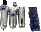SUPER HEAVY DUTY HIGH FLOW AIR FILTRATION SYSTEM, 2 STAGE PARTICULATE FILTER PLUS OIL REMOVING COALESCING FILTER COMBINATION (1" NPT, AUTO DRAIN)