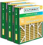 Filterbuy 20x20x5 Air Filter MERV 11 Superior Pet & Allergy Defense (3-Pack), Electrostatic Pleated HVAC AC Furnace Filters for Trion Air Bear 255649-103 & More (Actual Size: 19.63 x 20.63 x 4.88)