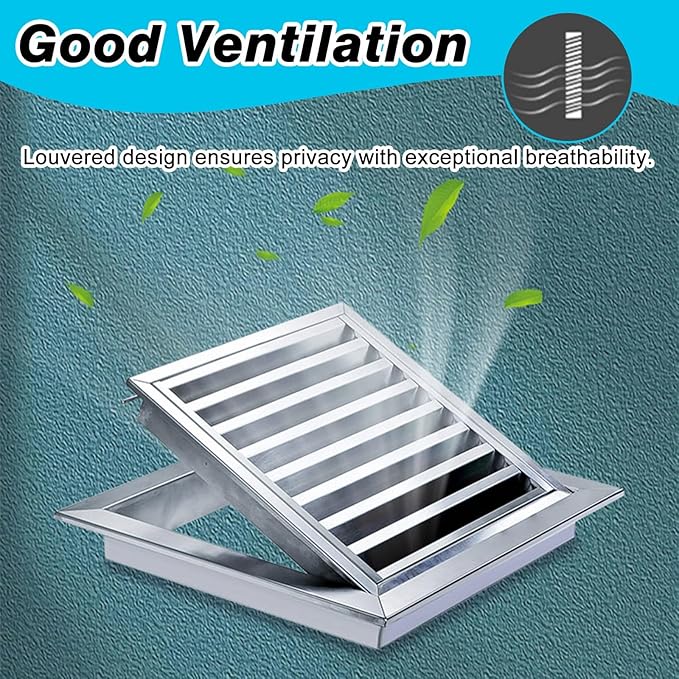 Square Stainless Steel Vent Grille with Removable Filter Mesh, Weatherproof Louver Air Return Vent Cover for Home/Shed/Garage/Roof(11x11in/28x28cm)