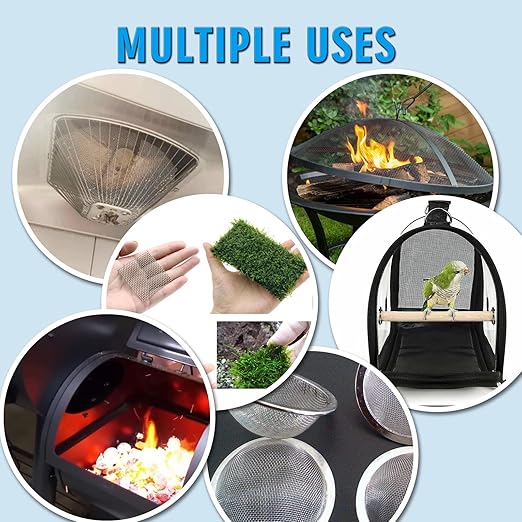Valchoose 4PACK Stainless Steel Woven Wire Mesh Never Rust, Air Vent Mesh 11.8"X8.2"(300X 210mm), Hard and Heat Resisting Screen, 1mm Hole 20 Mesh Easy to Cut for Rodents Filters Window DIY Projects