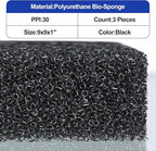 Tondiamo 3 Pieces Aquarium Sponge Filter Pad Media Cut to Fit Foam for Fish Tank Filters Replacement Fish Tank Cleaner Open Cell Foam Sponges for Dishes