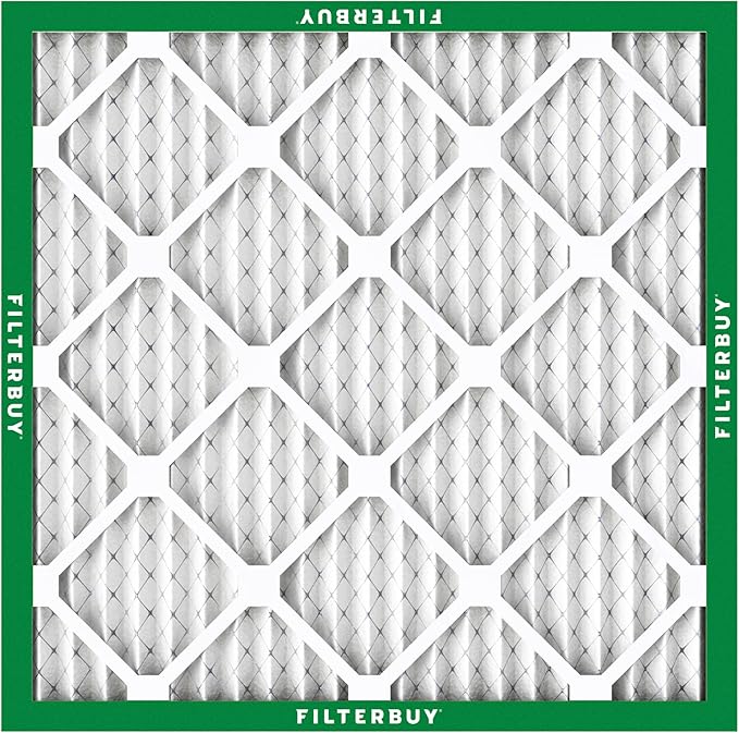 Filterbuy 11.25x11.25x1 Air Filter MERV 8 Essential Dust & Allergy Defense (4-Pack), Electrostatic Pleated HVAC AC Furnace Filters Replacement, Made in USA (Actual Size: 11.25 x 11.25 x 0.75)