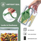 4-Pack Airtight Pantry Containers, 1.9 QT / 1.8 L Clear Food Storage Jars with Leakproof Twist-Lock Lids, Detachable Lid for Easy Cleaning, Cereal, Pasta, Rice, Oats, Snack Storage Sand