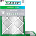 Filterbuy 14.5x19.5x1 Air Filter MERV 8 Essential Dust & Allergy Defense (2-Pack), Electrostatic Pleated HVAC AC Furnace Filters Replacement, Made in USA (Actual Size: 14.50 x 19.50 x 0.75)