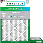 Filterbuy 18x21x1 Air Filter MERV 8 Essential Dust & Allergy Defense (2-Pack), Electrostatic Pleated HVAC AC Furnace Filters Replacement, Made in USA (Actual Size: 18.00 x 21.00 x 0.75)
