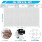 Stainless Steel Mesh Screen 8Mesh 304, 15.7" x 147" (40x375cm) Metal Mesh Screen, Rust Free Fine Wire Mesh Roll, Easy to Cur for Vent Mesh, Window Screen, Filters, Cage, Garden Covers