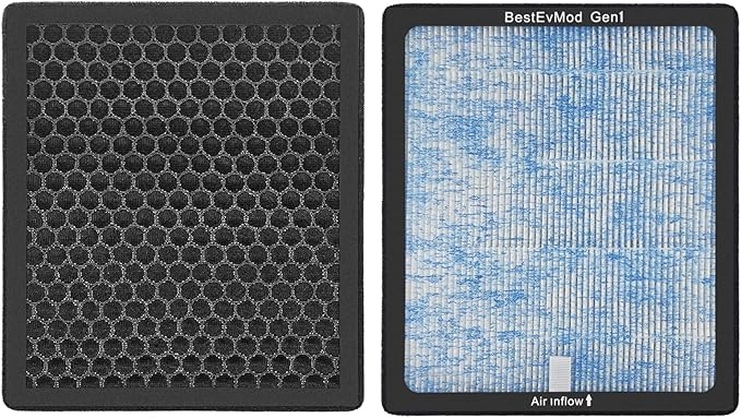 BestEvMod H14 Air Filter Gen1 Compatible with Rivian R1T & R1S 2022 2023 2024 Replacement Air Filter HEPA H14 Activated Carbon Accessories Fit G1 ONLY