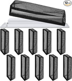 Zonon 12 Pcs 2 x 12 Inch Floor Register Trap Cover Vent Screen for Home Vent Mesh Elastic Band Filter Floor Register Trap Keeps Pet Hair, Food Out (Black)