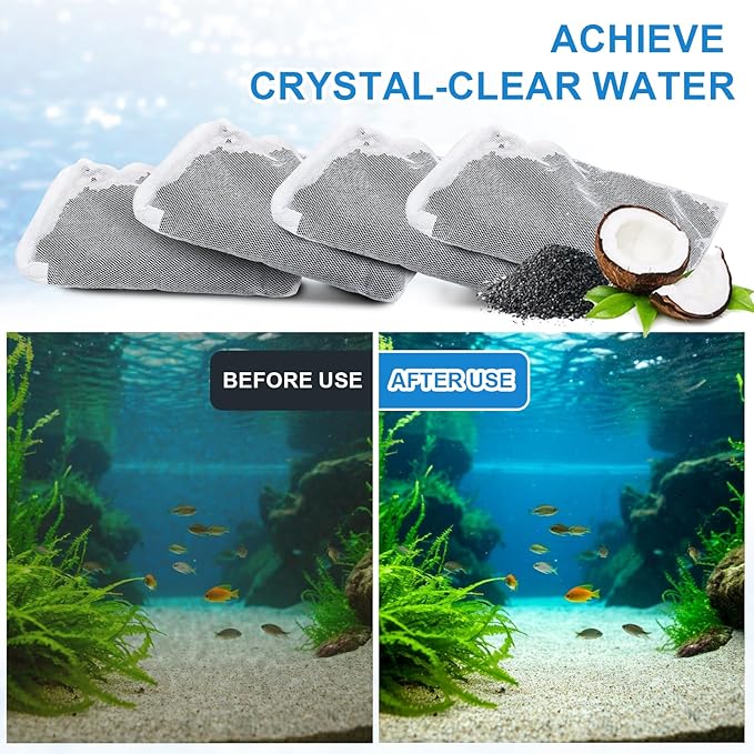 4 Pack Activated Carbon Inserts for AquaClear 70 Aquarium Filter,Carbon Media for Fluval Aqua Clear up to 70 Gallons Aquariums,Charcoal for Fish Tank Filter A1386