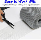 Wire Mesh Hole Fill Fabric 5 in X 103Ft, Weep Holes Filler and Covers, Upgraded Stainless Steel Wire Mesh, Flexible Stretchy Hardware Cloth for Garden House and DIY, Mice Control Rodent Barrier