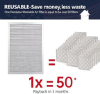 14x20x1 Electrostatic Air Filter, 8 Stage Washable Aluminum AC/HVAC Furnace Filter, Reusable Lifetime Permanent Air Filter, Easy to Clean,Increases Airflow(Actual Size:13.50x19.50x0.82)