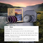 Kase 112mm KW Revolution Plus Master Kit, Includes CPL, ND8/64/1000, Inlaid Ring, Front Lens Cap, Filter Bag, 3D Tool, Suitable for Long-Exposure Landscape Video Shooting