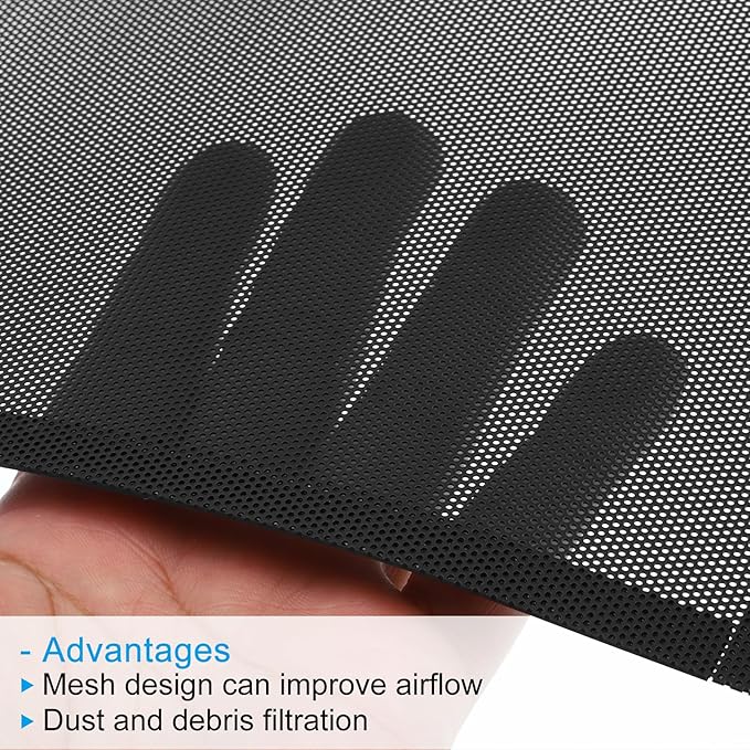 PATIKIL 4"x10" Magnetic Vent Cover, 6 Pack Floor Wall Air Registers Cover Strong Magnet Vent Screen Mesh for Blocking Hair Dust Debris, Black
