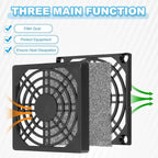 PATIKIL 90mm Fan Filter Grill, 6 Pcs Plastic Ventilation Dustproof Grill Cover Cooling Ventilator with Screws for Industry Workshop Computer Case Refrigerators Air Conditioning, Black