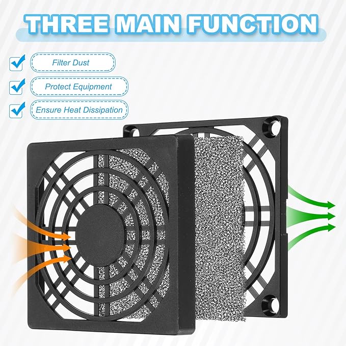 PATIKIL 150mm Fan Filter Grill, 3 Pcs Plastic Ventilation Dustproof Grill Cover Cooling Ventilator with Screws for Industry Workshop Computer Case Refrigerators Air Conditioning, Black
